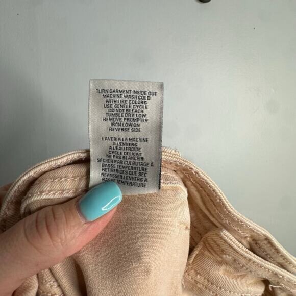 Oat New York High‎ Waist Wide Leg Raw Hem Pants tan/pale pink 8/29 - Picture 8 of 8